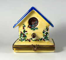 Vintage Limoges France Birdhouse with Flowers Trinket Box Rochard Signed picture