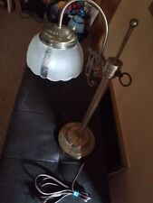 Lamp 21 in tall glass globe brushed gold sits on table desk electric heavy no bu picture