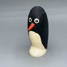 Wood Carved Penguin Hand Painted Folk Art Collection Artist Signed￼ picture