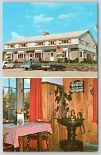 1960's SILVER SKATES RESTAURANT MOTEL CLASSIC CARS DINING ROOM VINTAGE POSTCARD picture