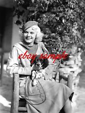 JEAN HARLOW CANDID PHOTO - Holding her springer spaniel puppy dog picture
