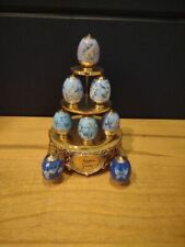 Franklin Mint Sapphire Garden House of Faberge Set Of 8 Eggs  picture