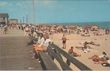 Rehoboth Beach Delaware Boardwalk Vintage Beach Sunbathers Postcard picture