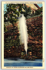 Original Old Vintage Antique Linen Postcard The Big Spring Huntsville Alabama picture