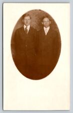 RPPC Two Young Men with Jacket & Ties AZO 1904-1918 ANTIQUE Postcard 1367 picture