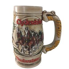 Vintage 1987 Budweiser Holiday Beer Stein Mug Clydesdale Ceramarte 