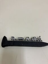 Pewter Mini Train On Track W/Pyrite Rocks On Railroad Spike 6.75” Long Vintage picture