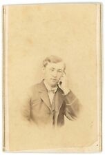 CIRCA 1880'S Trimmed CDV Handsome Thoughtful Young Man Jas. B. Gross Dayton OH picture