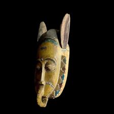 African Mask Baule Antique African Masks Wall Hanging Primitive Wall Décor-9971 picture