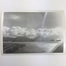 Vintage Black and White Photo Honolulu Hawaii Island Panoramic View Aloha Tower picture