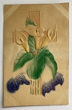 Postcard Lilly Flowers Easter Greetings Clinton, Minn. 1908 One Cent Stamp picture