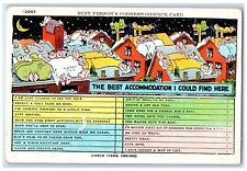 c1930s The Best Accommodation Sleeping Checklist Correspondence Vintage Postcard picture