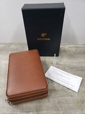 Cohiba Leather 4 Cigar Travel Case Holder - Cedar Lined Humidor *Brown* picture