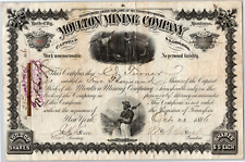 Moulton Mining Company Butte City, MT 1886 Stock Certificate W.A. Clark* Signed picture