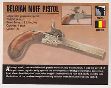 BELGIAN MUFF PERCUSSION PISTOL Classic Firearms PHOTO CARD Belgium 1800s Gun picture
