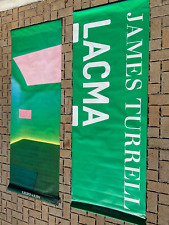 Rare Pair (2) LACMA James Turrell Street Banners Green - 2014 -8 feet by 3 feet picture