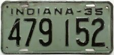 Indiana 1935 License Plate 479 152 Original Paint Nice Condition picture