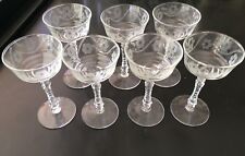 antique etched wine glasses picture