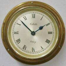Sweet Antique English Celeste 8 Day Miniature Brass Ships Timepiece Wall Clock picture