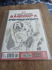 Captain America #1 Marvel Now Allen BELLMAN SKETCH COVER SIGNED Marvel Comics picture