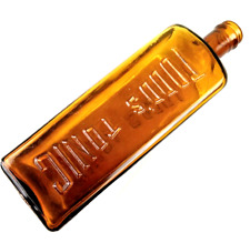 Antique TODD'S TONIC Embossed Square Amber Glass Quack Medicine Bitters Bottle picture