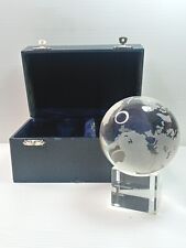 Northrop Grumman Crystal Clear World Earth Globe Etched Crystal Paperweight picture