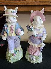Vintage Bunny Figurine Mr And Mrs Easter Figurines picture