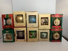 Lot of 10 Hallmark Keepsake Christmas Ball Ornament Glass & Satin 1970's-90's picture