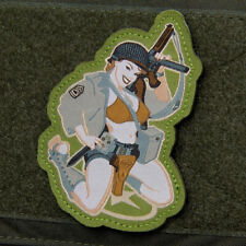 Milspec Monkey MSM Morale Patch Nylon Hook Loop - Pin Up THOMPSON GIRL -NEW picture
