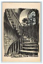 1939 The Perfect Stairway Old New Orleans Louisiana LA Unposted Postcard picture
