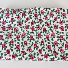 2yds+ Vintage Cotton Fabric 1940s 50 Red Roses Green Stems on White 36