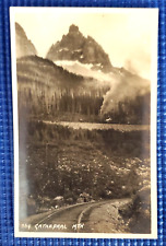 Vintage c1920s CATHEDRAL MOUNTAIN Canadian Pacific Railway Train RPPC Postcard picture