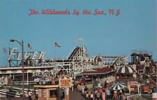Postcard The Wildwoods by the Sea NJ Hunt's Pier Flyer Roller Coaster  picture