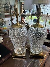 Beautiful Pair Of Waterford Crystal And Brass Table Lamps picture