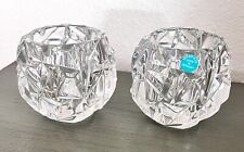 Tiffany & Co Rock Cut Crystal Votive Candle Holder set of 2 picture