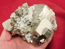 BIG AAA PYRITE Crystal CUBE Cluster with Quartz From Peru 1272gr picture