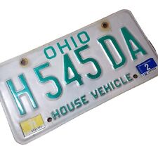 Vintage 1991 OHIO House Vehicle License Plate #H 545 DA Recreational White Green picture