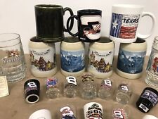 Vintage 27pc Mixed Collectible Glass Lot Shot Glasses Mugs Stein Nascar Beer Ale picture