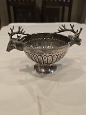  Vintage 1950's  Stag Figurine Champagne Hammered Bowl    picture