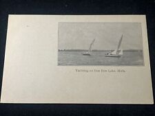 Antique PAW PAW LAKE MICHIGAN MI Postcard Sailing Boats picture