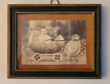 Antique Photo Baby in Egg Shaped Cart Pulled By Chick  picture