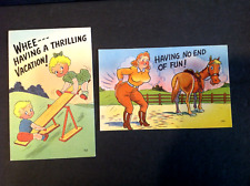 Vintage Humor Fun Vacation Postcard - Lot of 2 Unused picture
