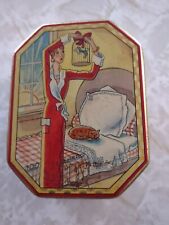 VINTAGE 1928 JEWELRY COLLECTOR'S SERIES OCTAGON DECORATIVE TIN EARLY TO BED RISE picture
