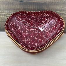 Longaberger 2009 Sweetheart Tender Heart Basket Set With Liner and Protector picture
