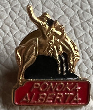 PONOKA ALBERTA CANADA RODEO BUCKING BRONCO COWBOY RARE pin badge lapel brooch picture