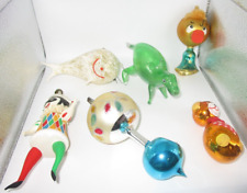 De Carlini Lot 6 Misfit Christmas Ornaments Glass Made in Italy AS IS Damaged picture
