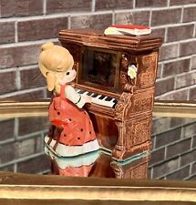 Vintage Toyo Porcelain Music Box Girl At Piano Lara’s Theme Doctor Zhivago Japan picture