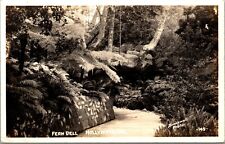 Vtg Fern Dell Trail Griffith Park Hollywood CA 1940s RPPC Brookwell Postcard picture