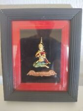 Vintage Thailand Small Framed Art on Metal Wall Hanging Hindu picture