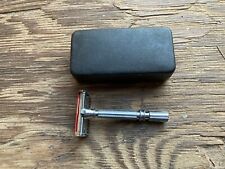 Vintage GEM Micromatic Clog Prif Single Edge Safety Razor Silver Tone With Case picture